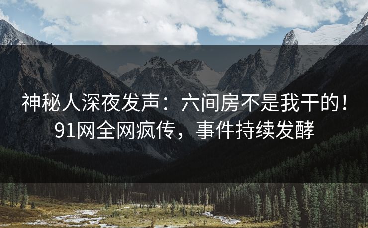 神秘人深夜发声：六间房不是我干的！91网全网疯传，事件持续发酵