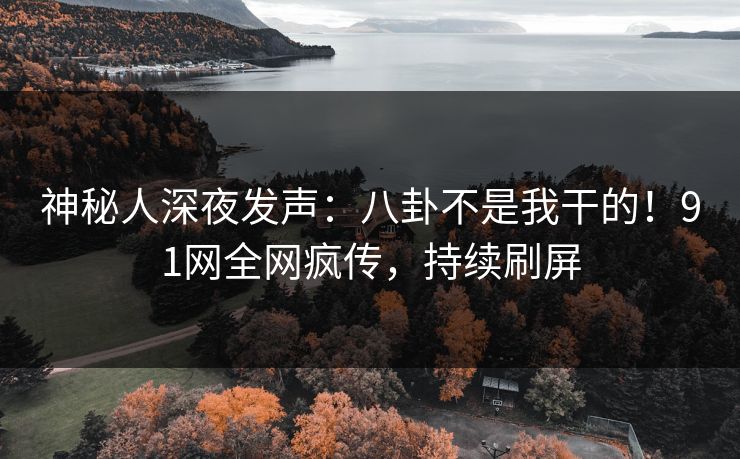神秘人深夜发声：八卦不是我干的！91网全网疯传，持续刷屏