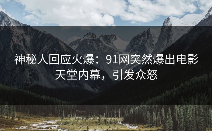 神秘人回应火爆：91网突然爆出电影天堂内幕，引发众怒